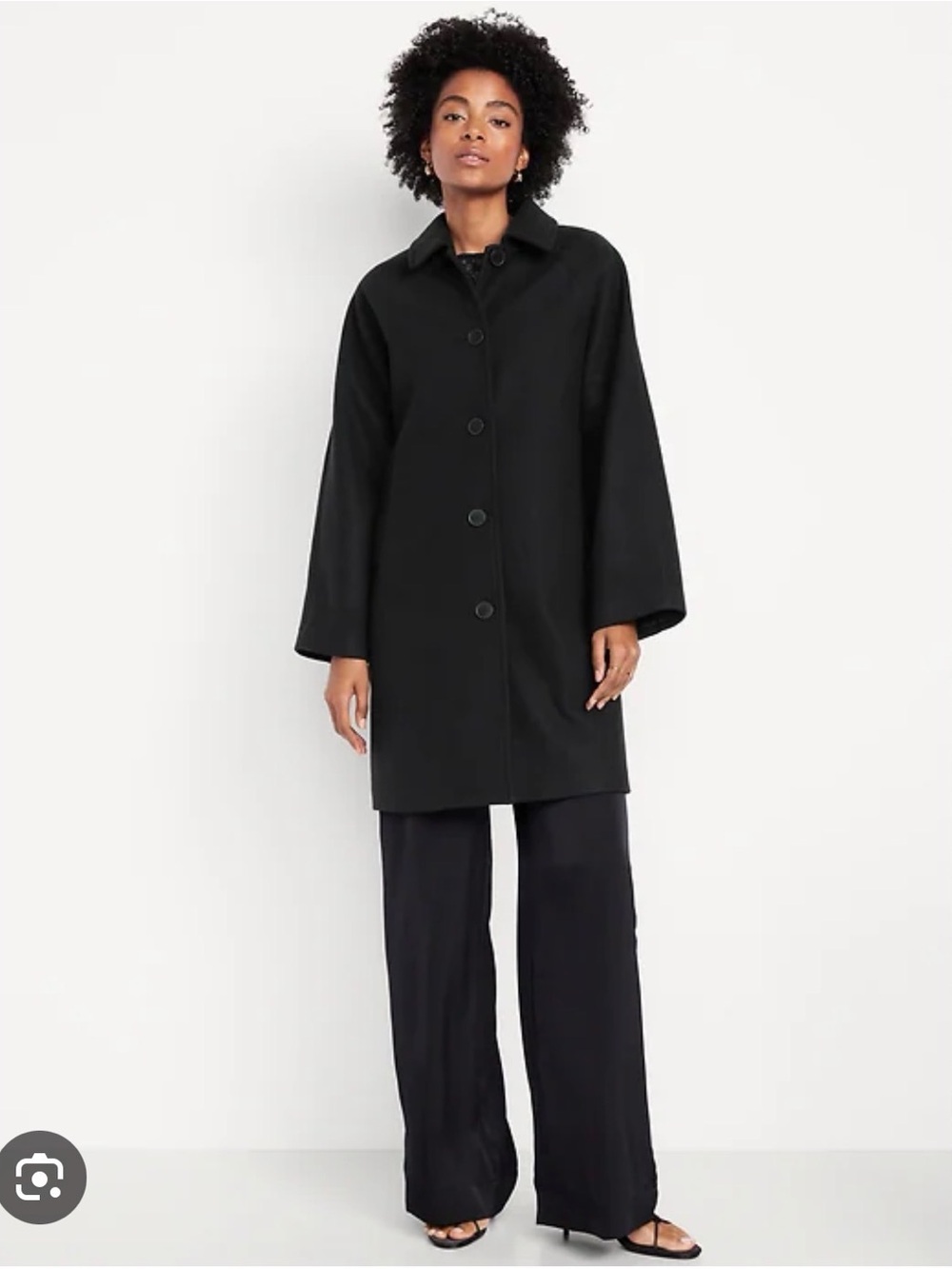 Old Navy Black Single-Breasted Pea car Coat size small